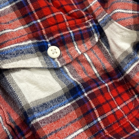 AEO AMERICAN EAGLE Red White Soft Plaid Flannel Button Up Shirt Size Small - Picture 6 of 6